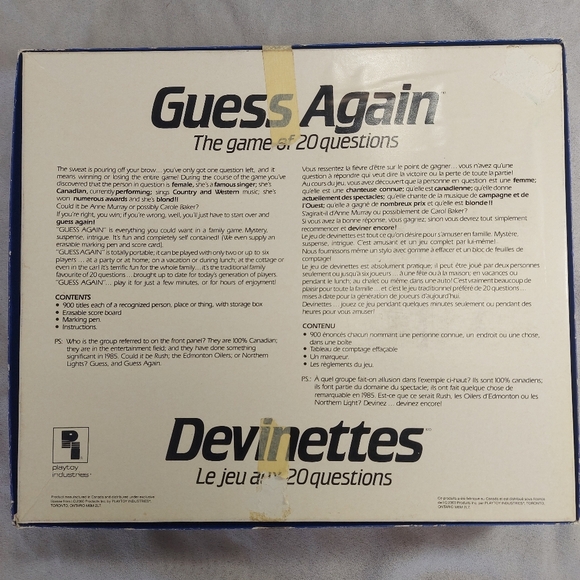 Guess Again Vintage Bilingual 20 Questions Board Game - Picture 6 of 7